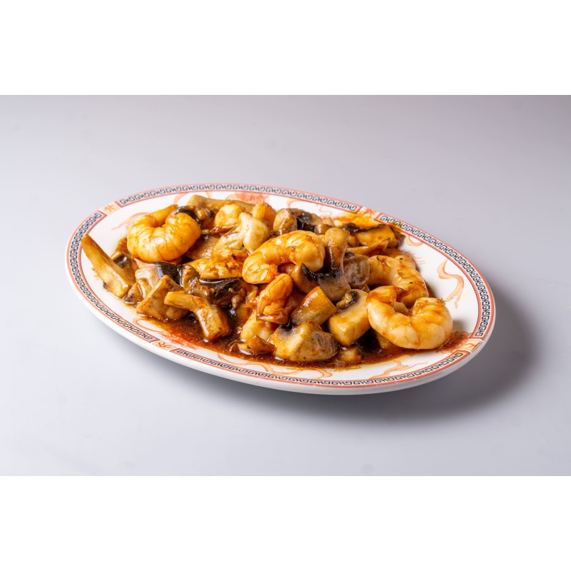 74 - Langostinos con champiñones